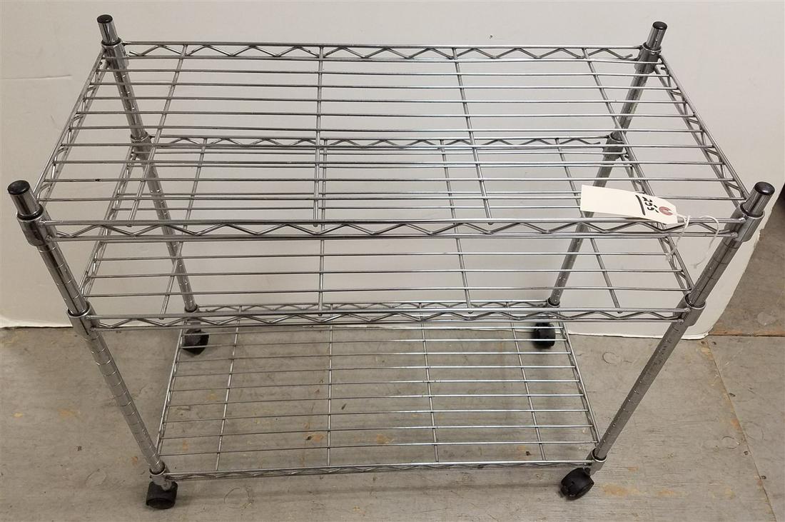 3 TIER CHROME SHELF 28"H X 29 1/2"W X 13 1/2"D (1 of 1)