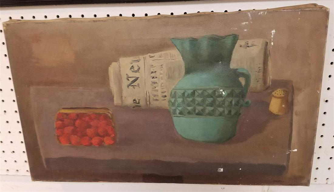 UNFRAMED O/C STILL LIFE SGND A. KOTIN 14" X 24" (1 of 1)