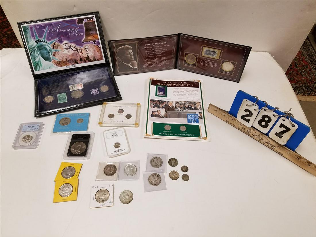 LOT US COINS 3 WALKING LIBERTY 50 CENT, 2 FRANKLIN 50 (1 of 4)