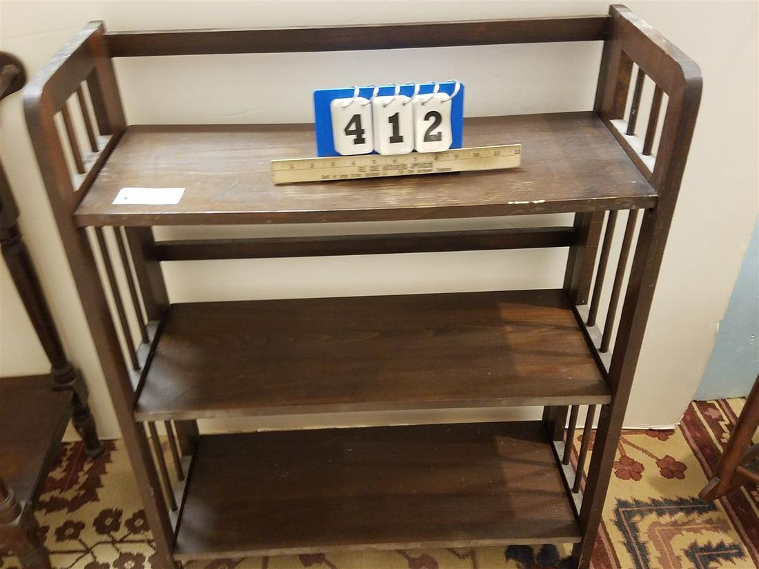 FOLDING 3 SHELF BOOKCASE, 33.5"H X 27.5"W X 11.5"D (1 of 1)