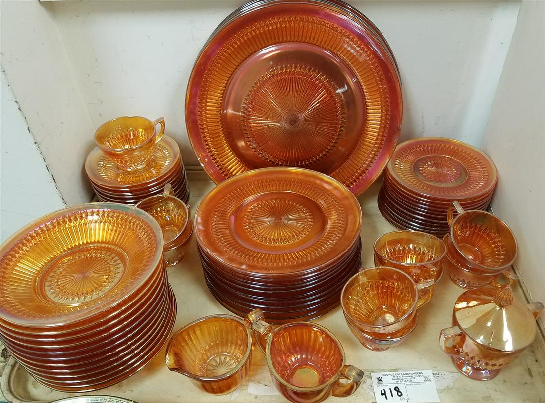 TRAY 69 PC CARNIVAL GLASS DINNER SERVICE (1 of 1)