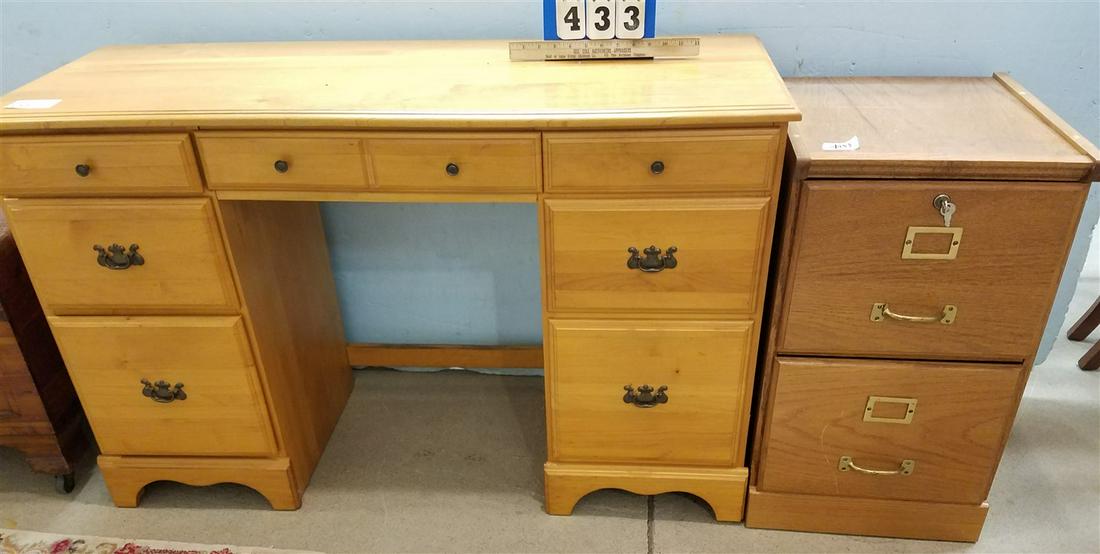 MAPLE DESK, OAK 2 DRAWER FILE (1 of 1)