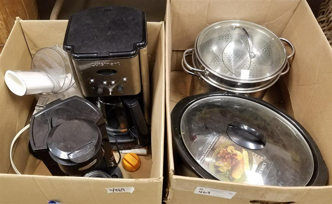 2 BXS. KITCHEN APPLIANCES CROCK POT, CUISINART COFFEE (1 of 2)
