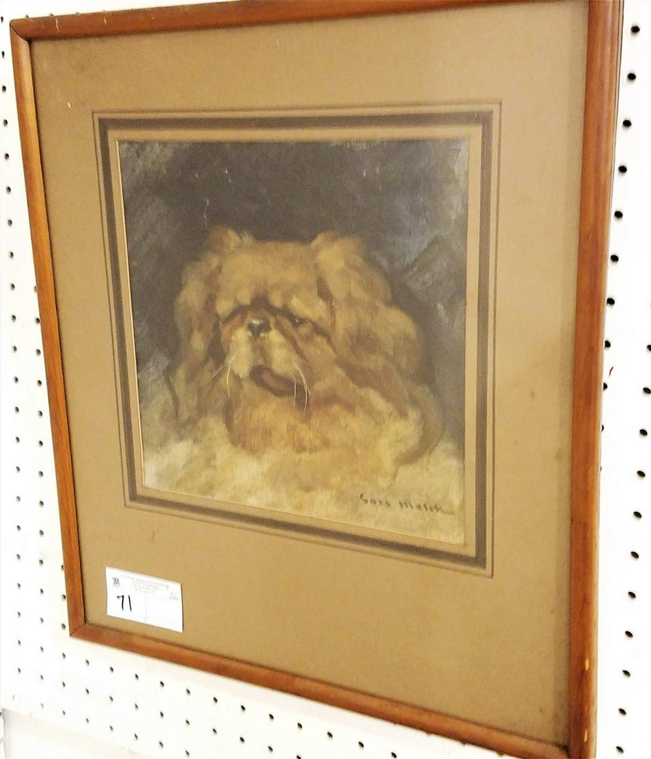 FRAMED O/C PORTRAIT OF A PEKINGESE SGND SASS MELIK - (1 of 4)