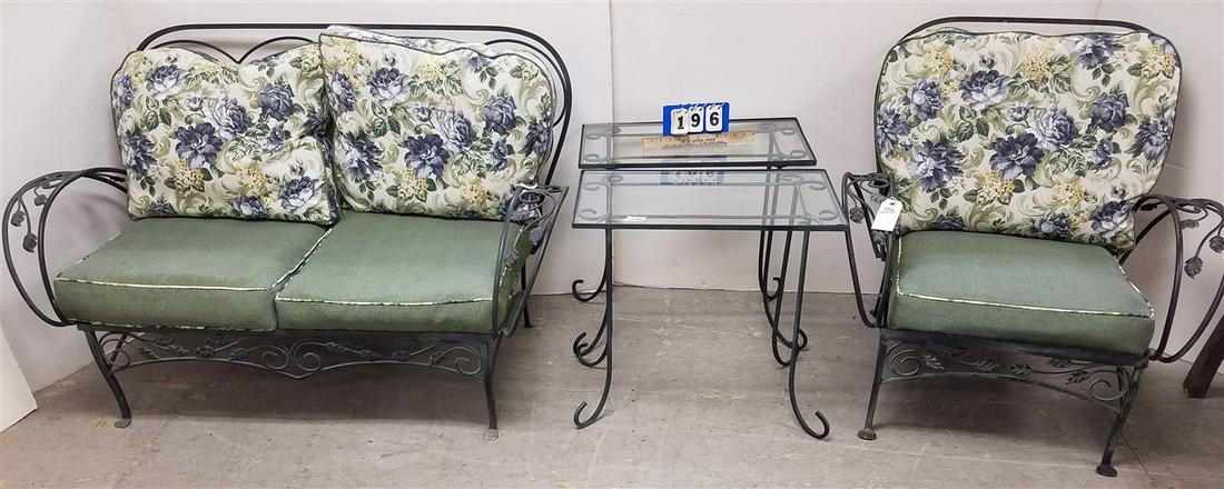 10PC. WROUGHT IRON PATIO SET-PR. 52" SETTEES, (1 of 6)