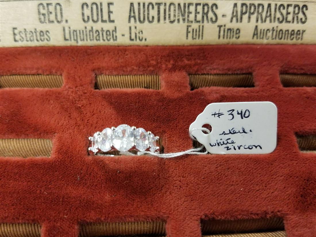 STERL. RING W/ WHITE ZIRCON: STERL. RING W/ WHITE ZIRCON