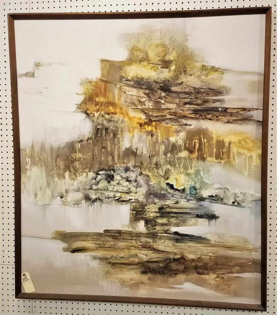 FRAMED ABSTRACT ACRYLIC/C, SGND. DORER(JAN), MID (1 of 2)