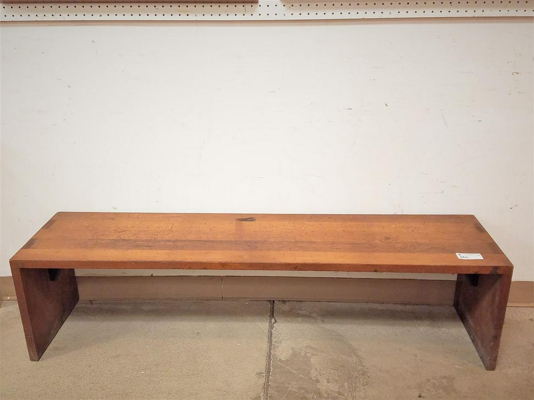 MID CENTURY WALNUT BENCH 15"H X 5'W X 15"D (1 of 2)