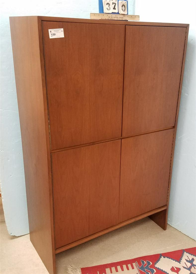 4 DOOR TEAK CABINET 60"H X 37 1/2"W X 18"D: 4 DOOR TEAK CABINET 60"H X 37 1/2"W X 18"D