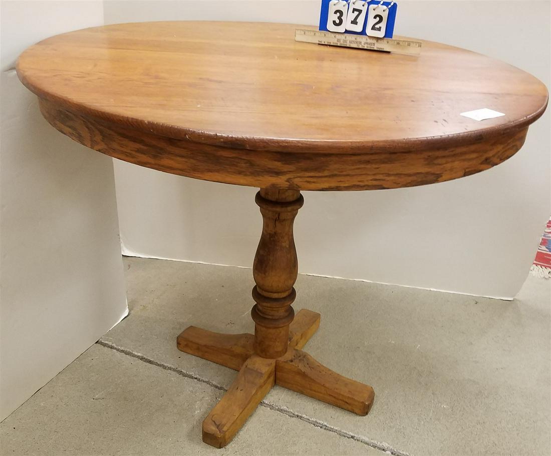 42" DIAM OAK PUB HEIGHT TABLE (1 of 2)