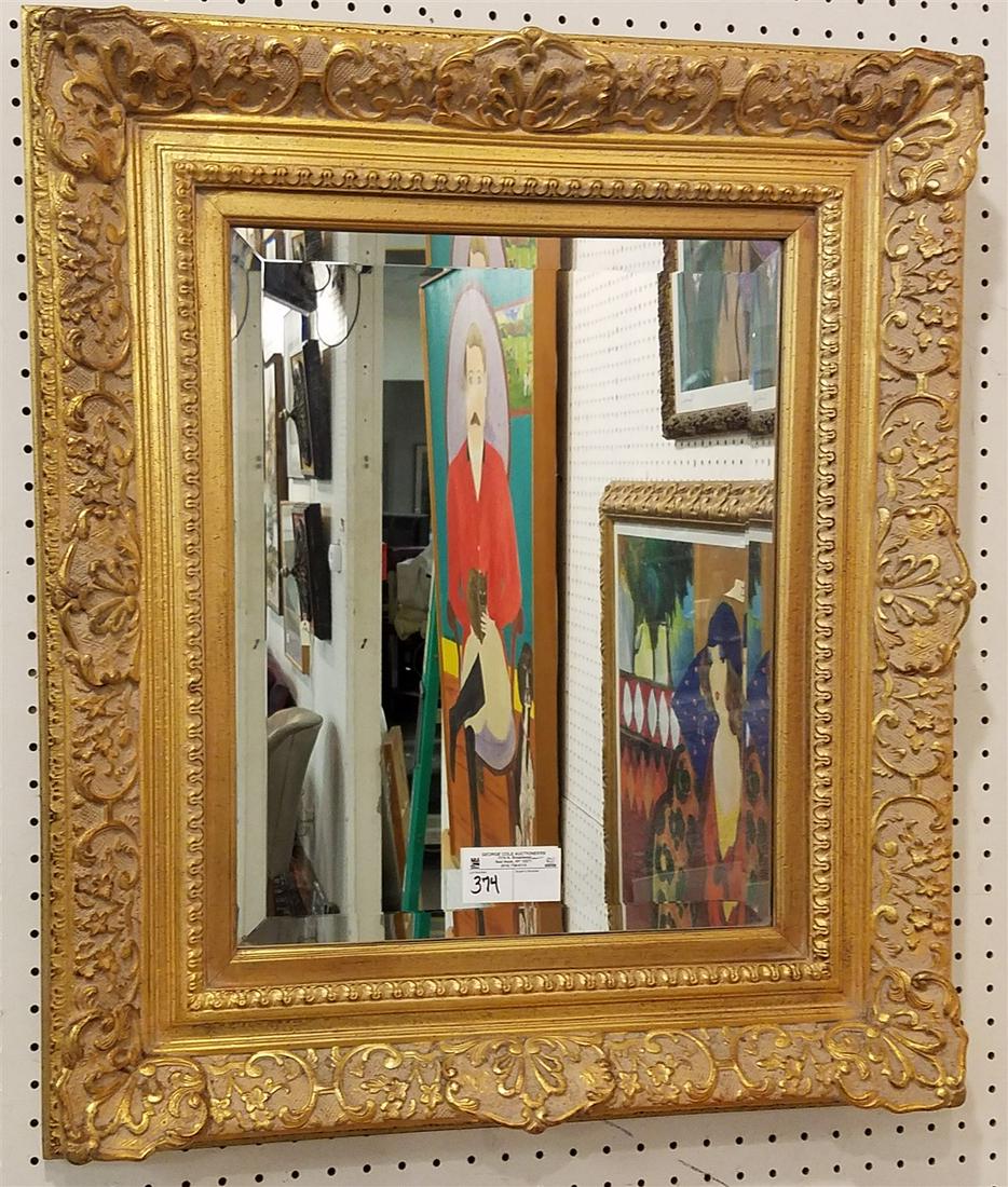 GILT FRAMED BEVELLED MIRROR 29 1/2" X 26" (1 of 2)