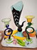 TRAY ART GLASS- VASE 19 1/2", PR BETH FISHMAN