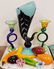 TRAY ART GLASS- VASE 19 1/2", PR BETH FISHMAN - 2