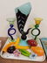 TRAY ART GLASS- VASE 19 1/2", PR BETH FISHMAN - 3