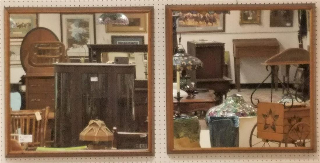 PR MID CENTURY FRAMED MIRRORS 32 1/2" SQ (1 of 4)