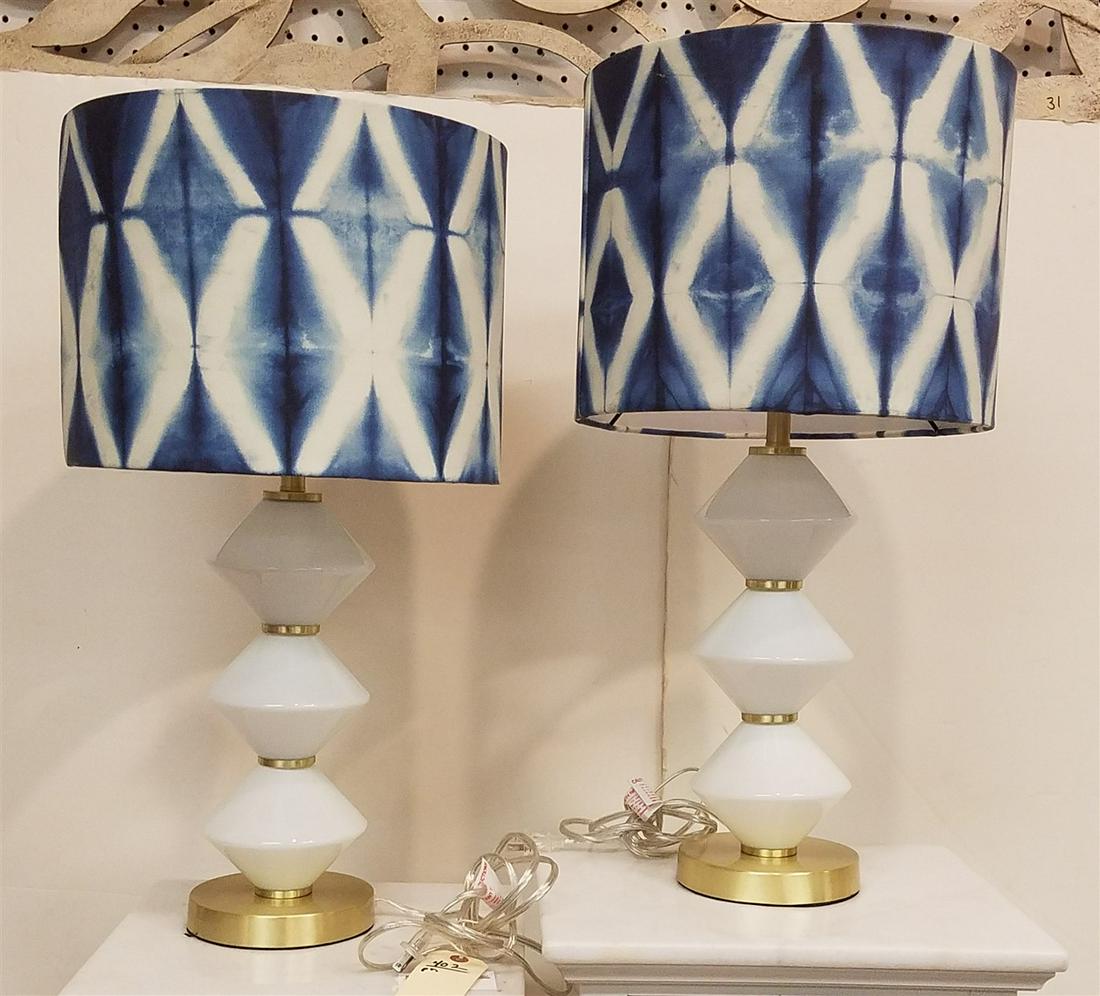 PR MILK GLASS TABLE LAMPS (1 of 2)