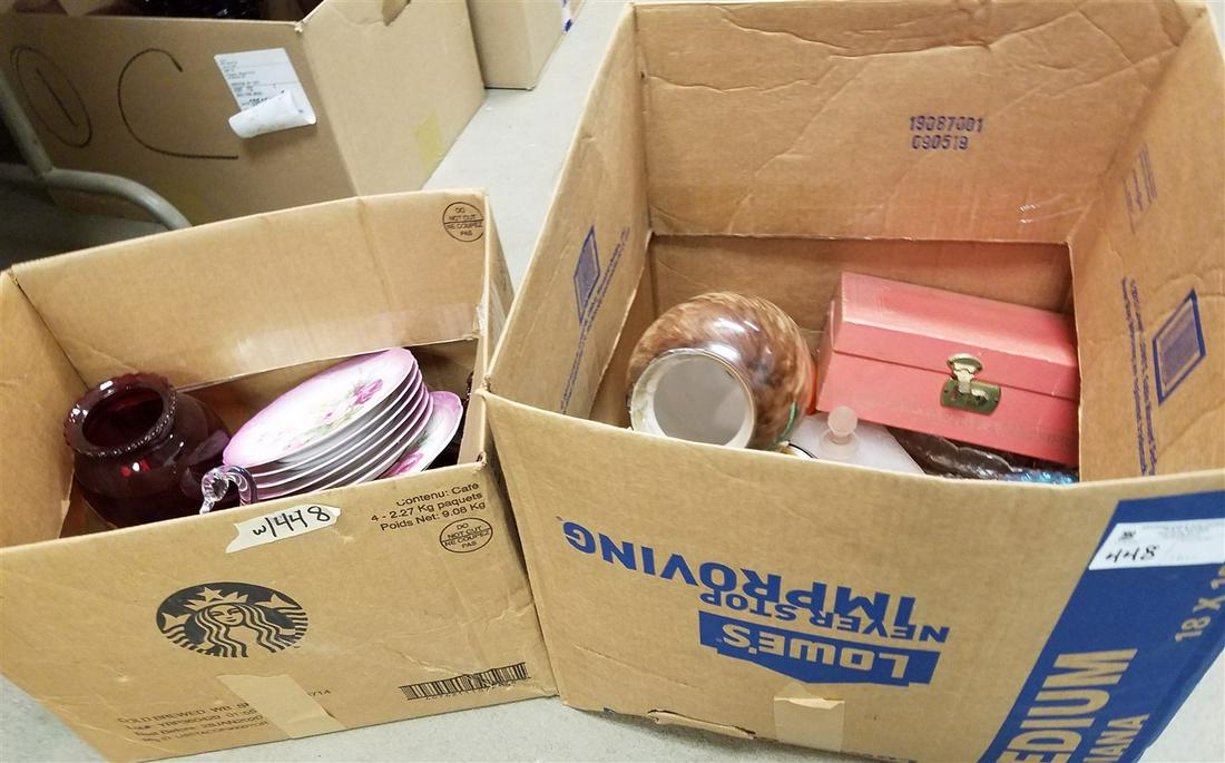 2 BXS MISC. RUBY GLASS, COVERED BXS, COSTUME JEWELRY (1 of 3)