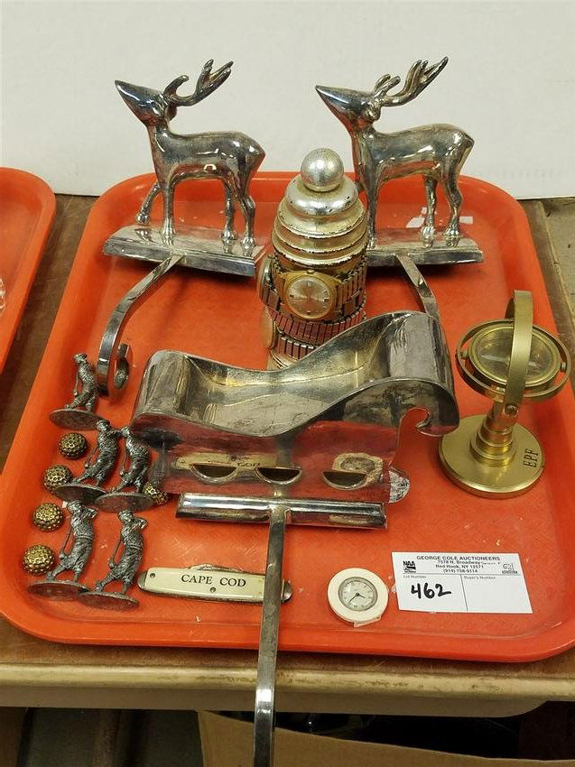 TRAY CHRISTMAS FIGURAL STOCKING HOLDERS, WRIST WATCHES (1 of 2)