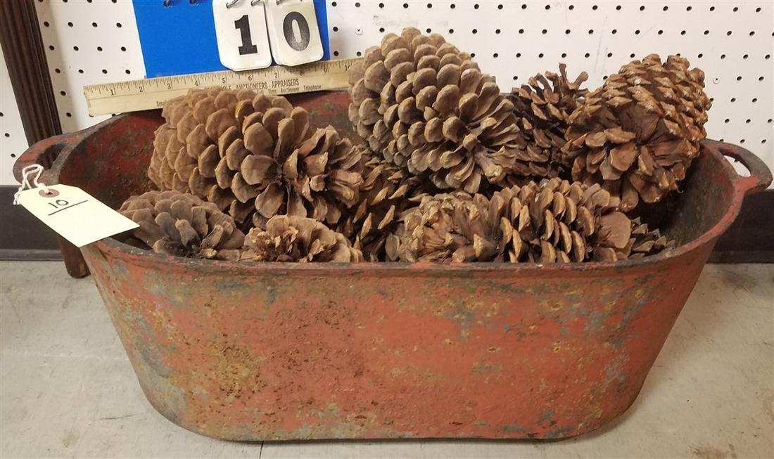 CAST IRON OVAL BOILER, 10"H X 25"W X 13"D: CAST IRON OVAL BOILER, 10"H X 25"W X 13"D