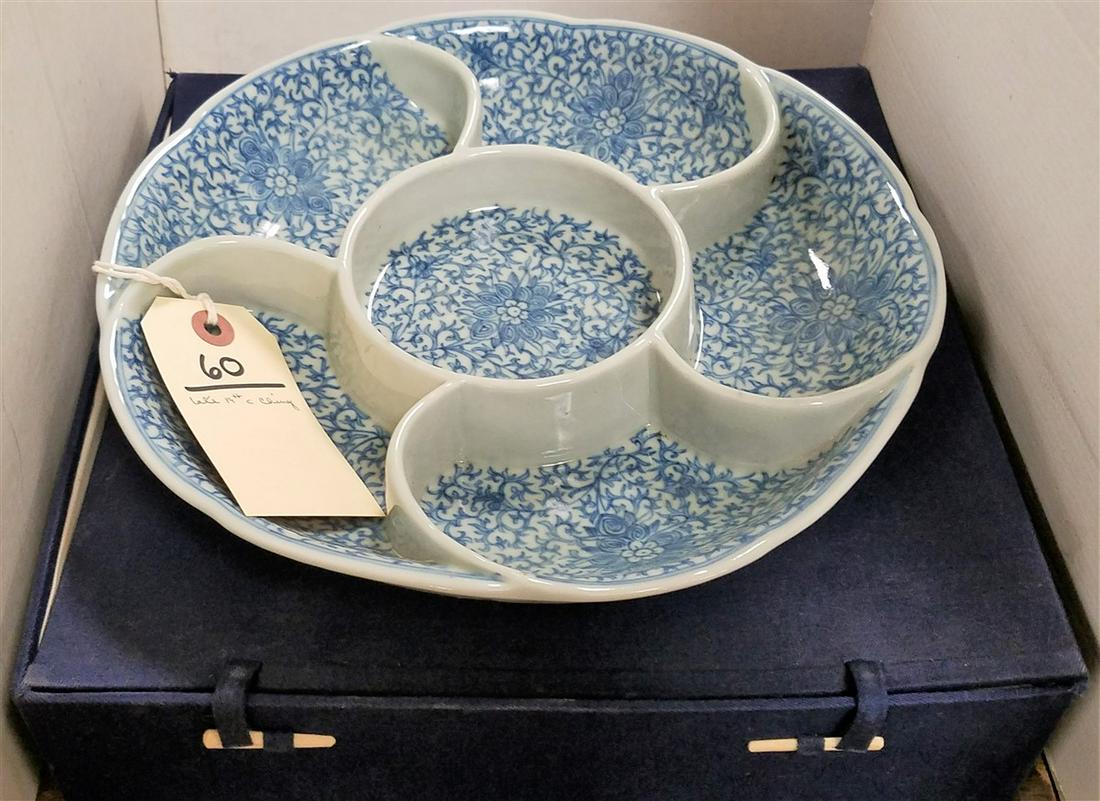 LATE 19th c. CHING DYNASTY SECTIONAL BOWL, 1.75"H X: LATE 19th c. CHING DYNASTY SECTIONAL BOWL, 1.75"H X 10.25" DIAM. W/ BX