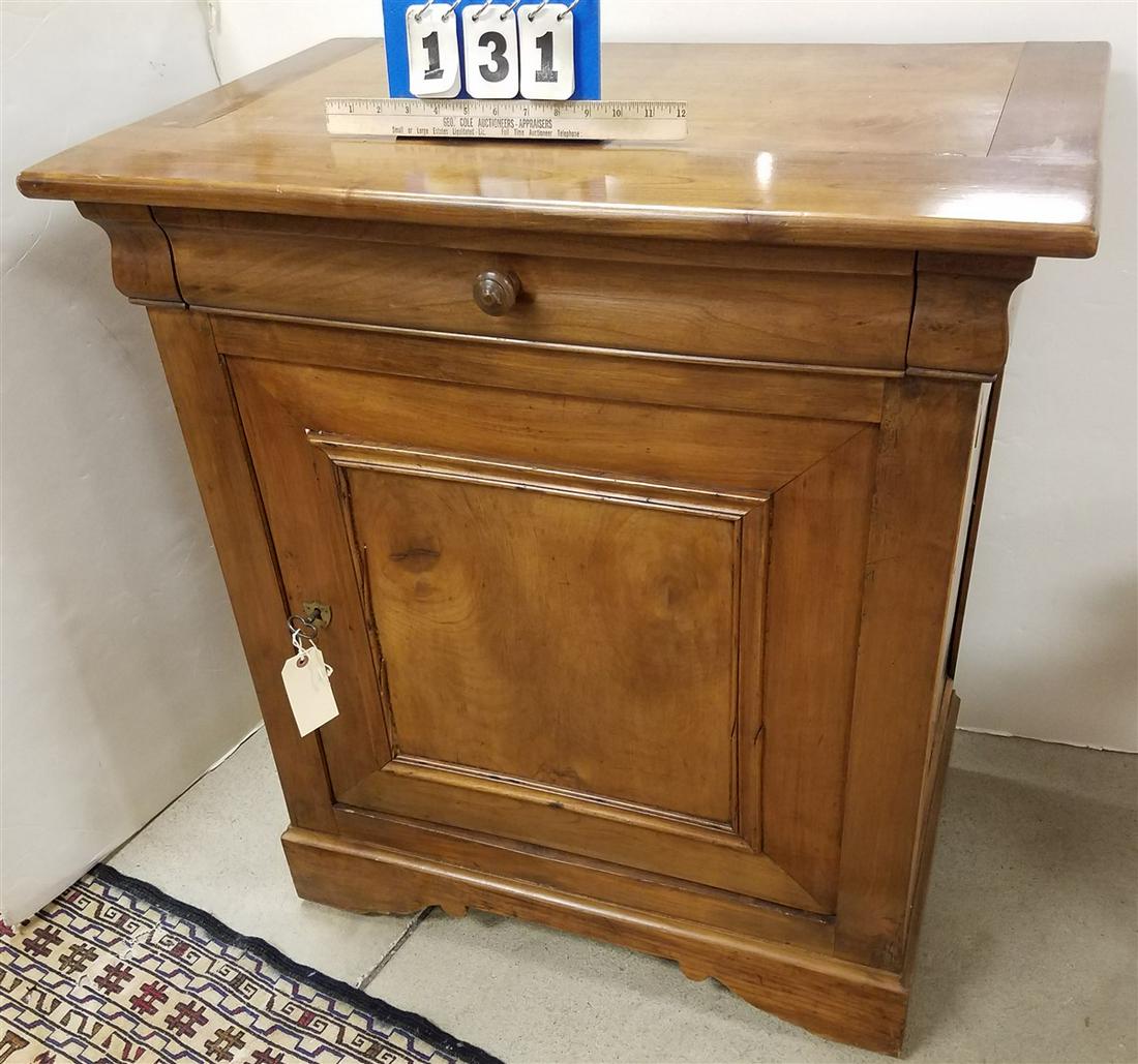19th c. CONTINENTAL WALNUT 1 DRAWER OVER 1 DOOR (1 of 4)