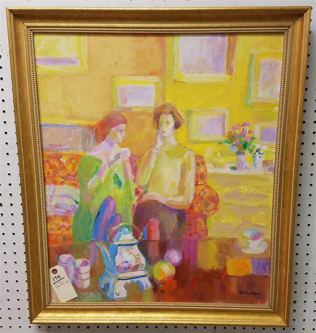 FRAMED O/C, "3 O'CLOCK CHAT", SGND. RALPH DELLA VOLPE, (1 of 3)