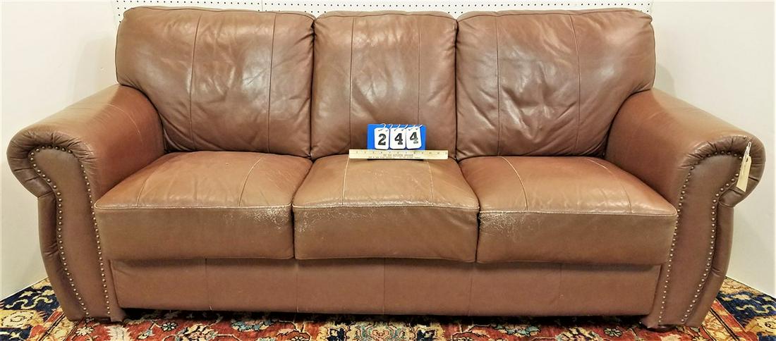 LEATHER SOFA, 6'8" (1 of 3)