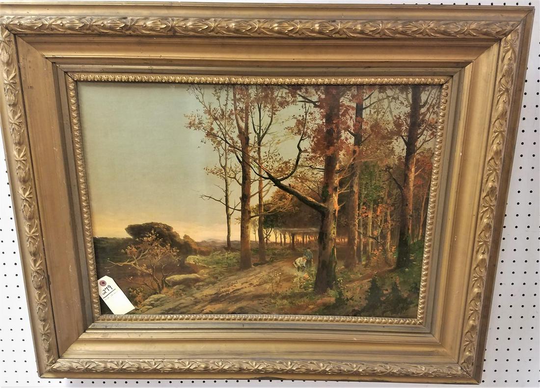 FRAMED VICT. CHROMO LANDSCAPE. 19.5" X 27.5" (1 of 4)