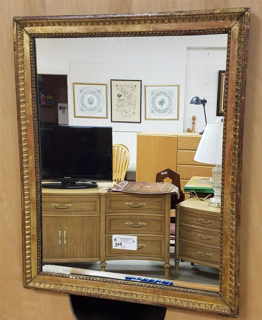 18th c. GILTWOOD FRAMED MIRROR, 31" X 25" (1 of 1)