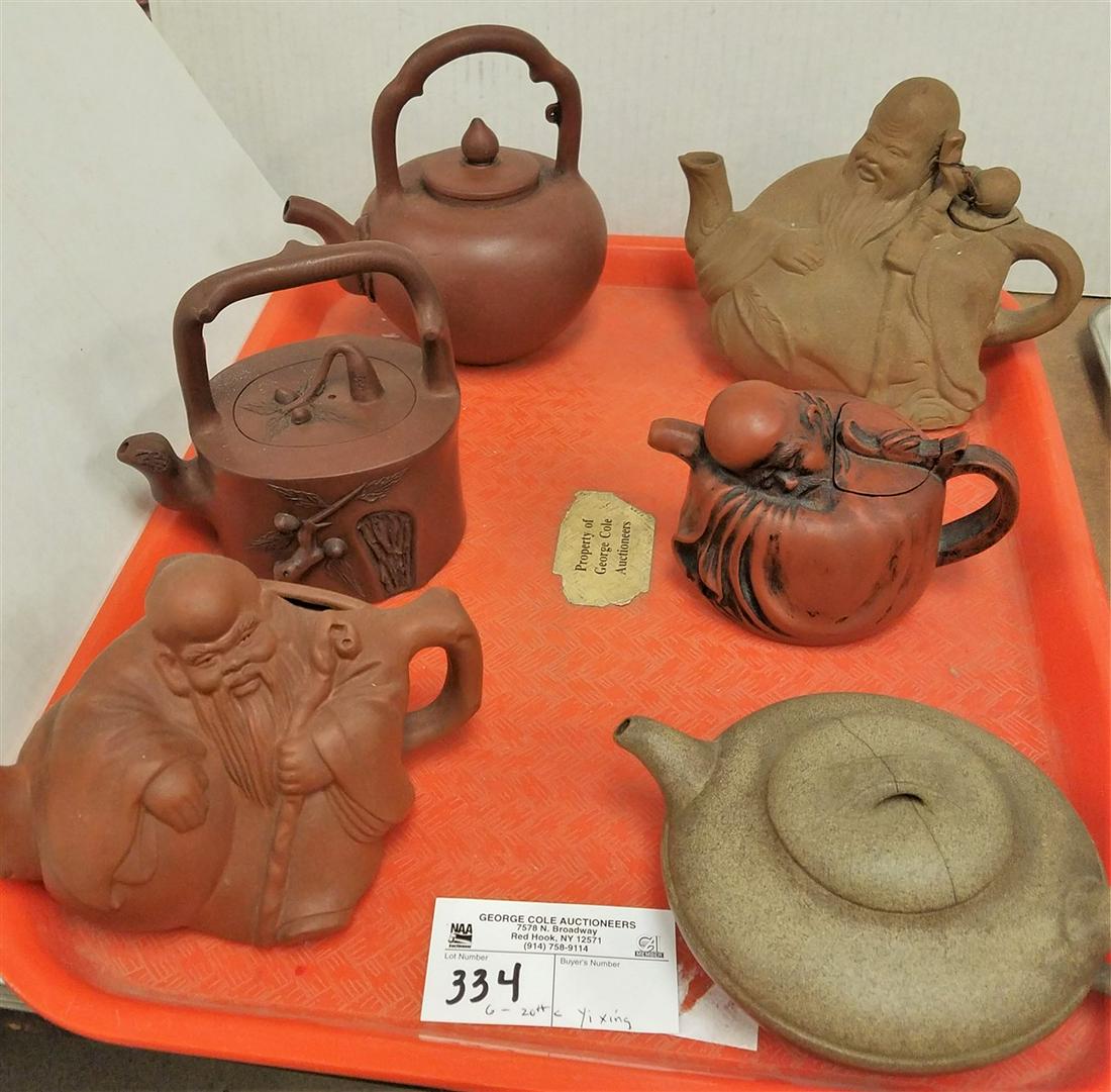 TRAY 6 20th c. YI XING POTTERY TEA POTS (1 of 20)