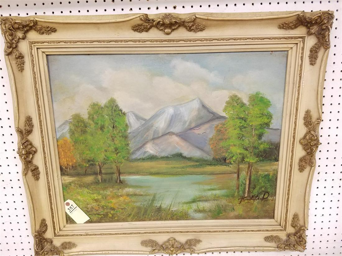 FRAMED O/C LANDSCAPE, SGND. 23" X 29" (1 of 2)