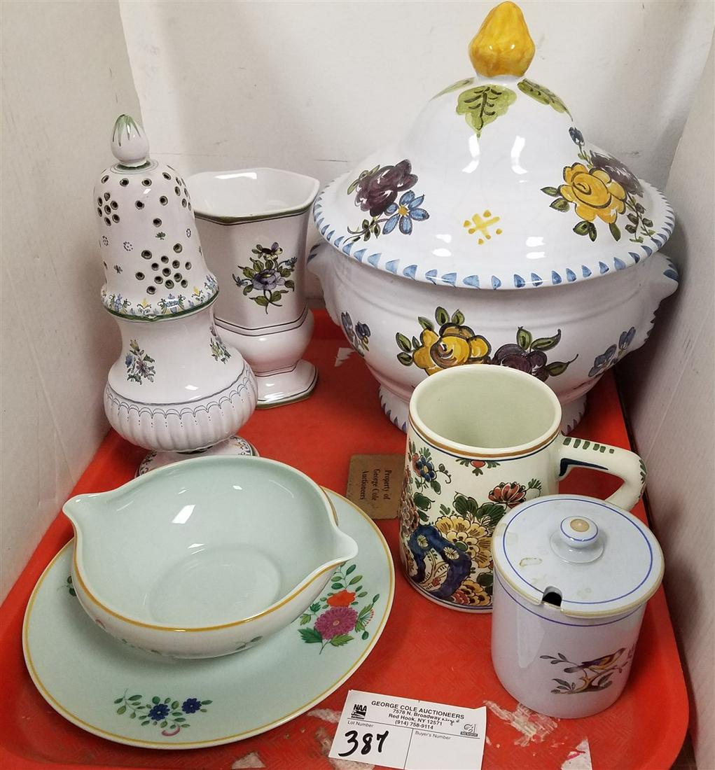 TRAY FRENCH FAIENCE, SPODE, ETC.: TRAY FRENCH FAIENCE, SPODE, ETC.