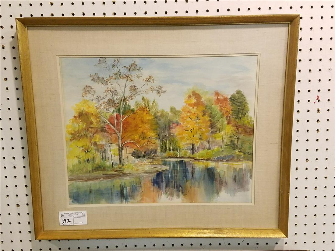 FRAMED W/C LANDSCAPE SGND. M. WINNER, 15" X 19" (1 of 2)