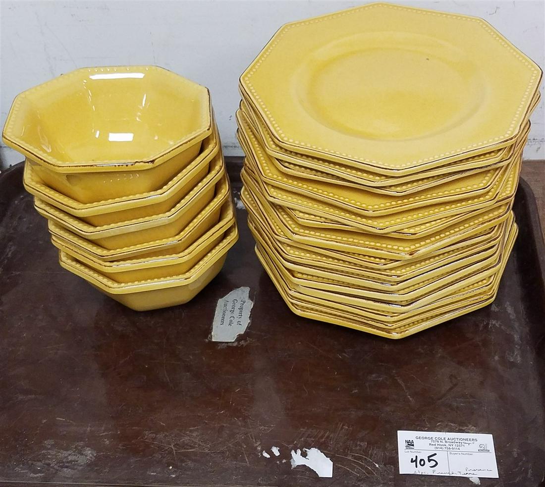 TRAY 21 PC. FRENCH TERRE PROVENCE CERAMIC PLATES & (1 of 1)