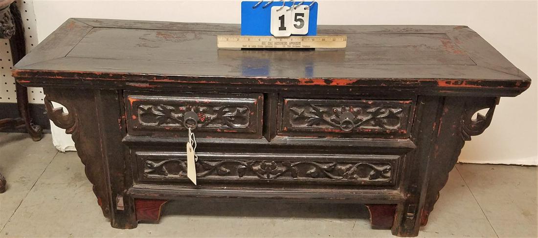 CHINESE 2 DRAWER ALTAR STAND, 16.5"H X 42"W X 16.5"D (1 of 1)