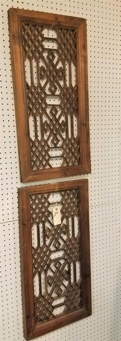 PR. CHINESE WOODEN PANELS, 31"H X 16" (1 of 4)
