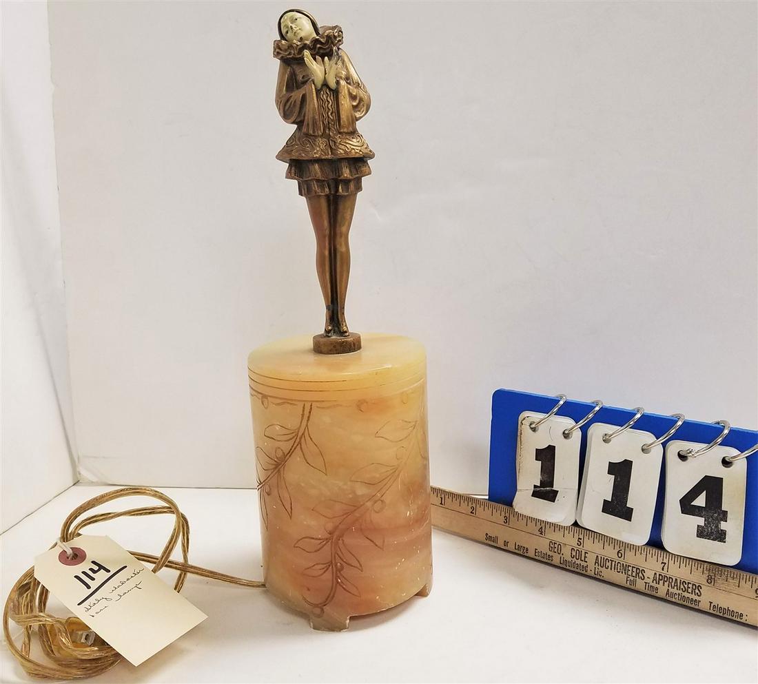 ITALIAN DECO METAL FIGURAL LAMP, W/ ILLUMINATED (1 of 3)