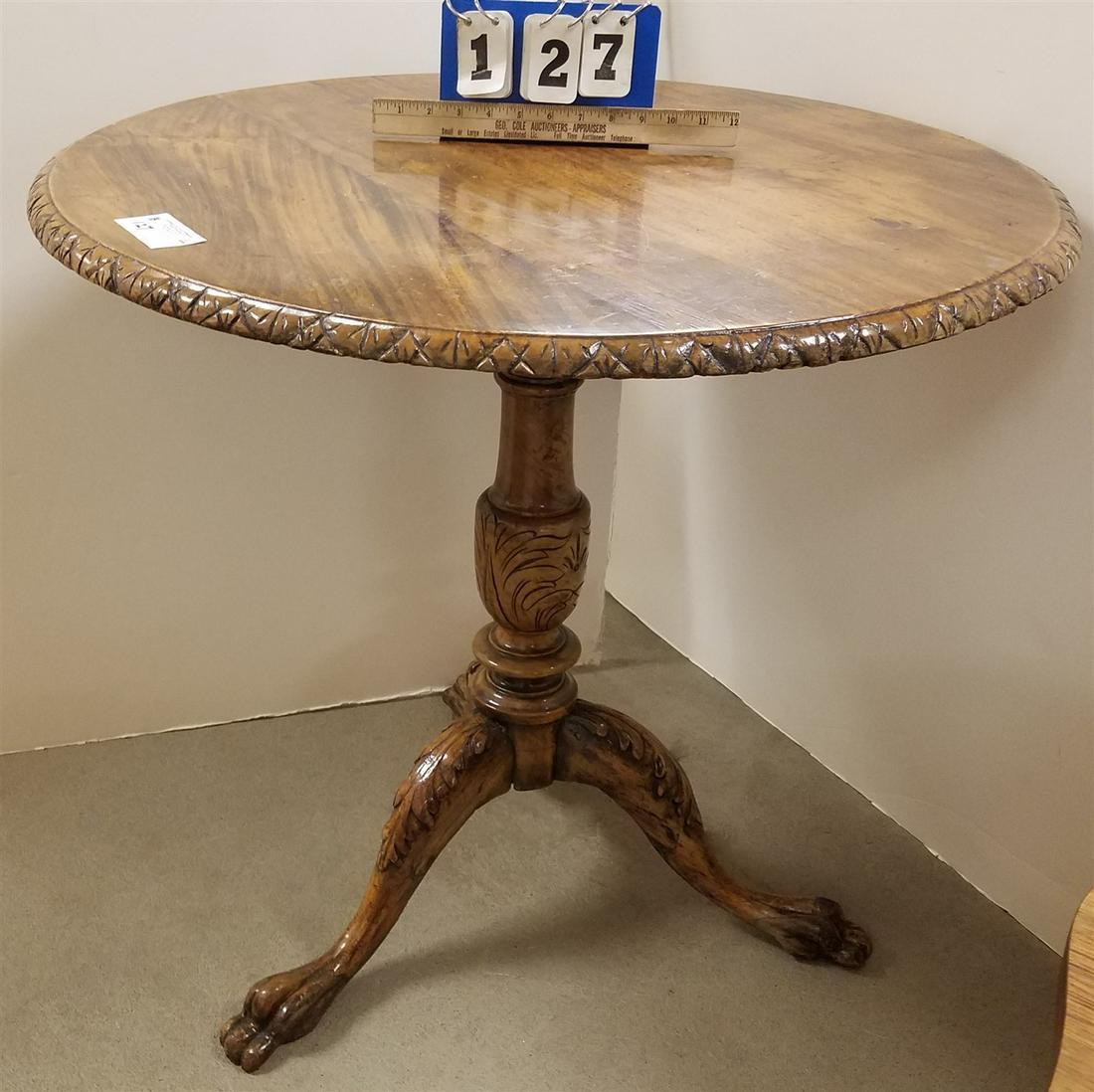 WALNUT TILT TOP TEA TABLE (1 of 4)