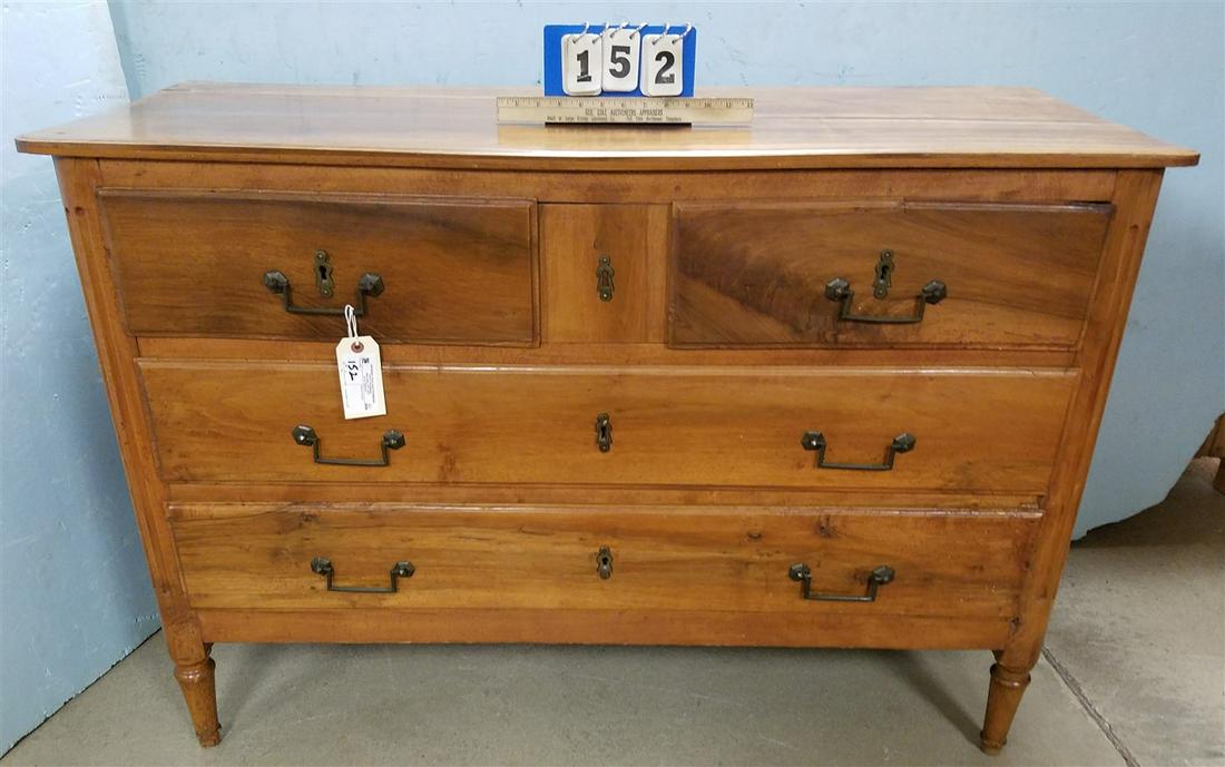 18th c. FRENCH WALNUT 4 DRAWER CHEST, 33"H X 50"W X (1 of 4)