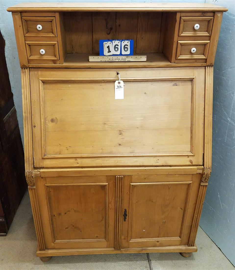 SCANDINAVIAN PINE SLANT FRONT DESK. 59"H X 39"W X 20"D (1 of 4)