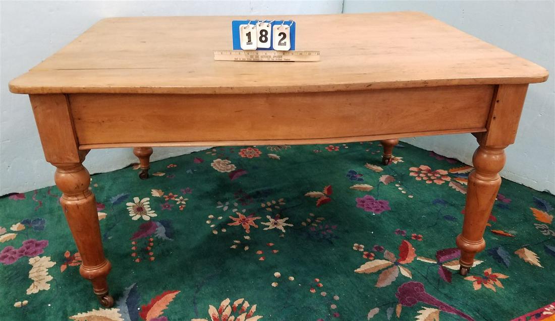 CONTINENTAL PINE 2 DRAWER WK. TABLE, 28.%"H X 54"W X (1 of 4)