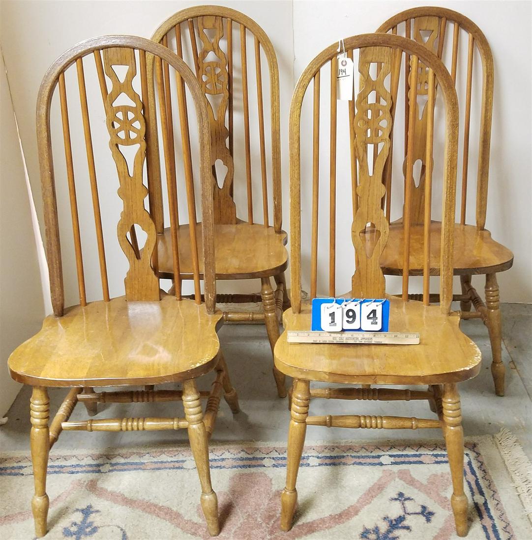 SET 4 OAK BRACE BACK WINDSORS (1 of 1)