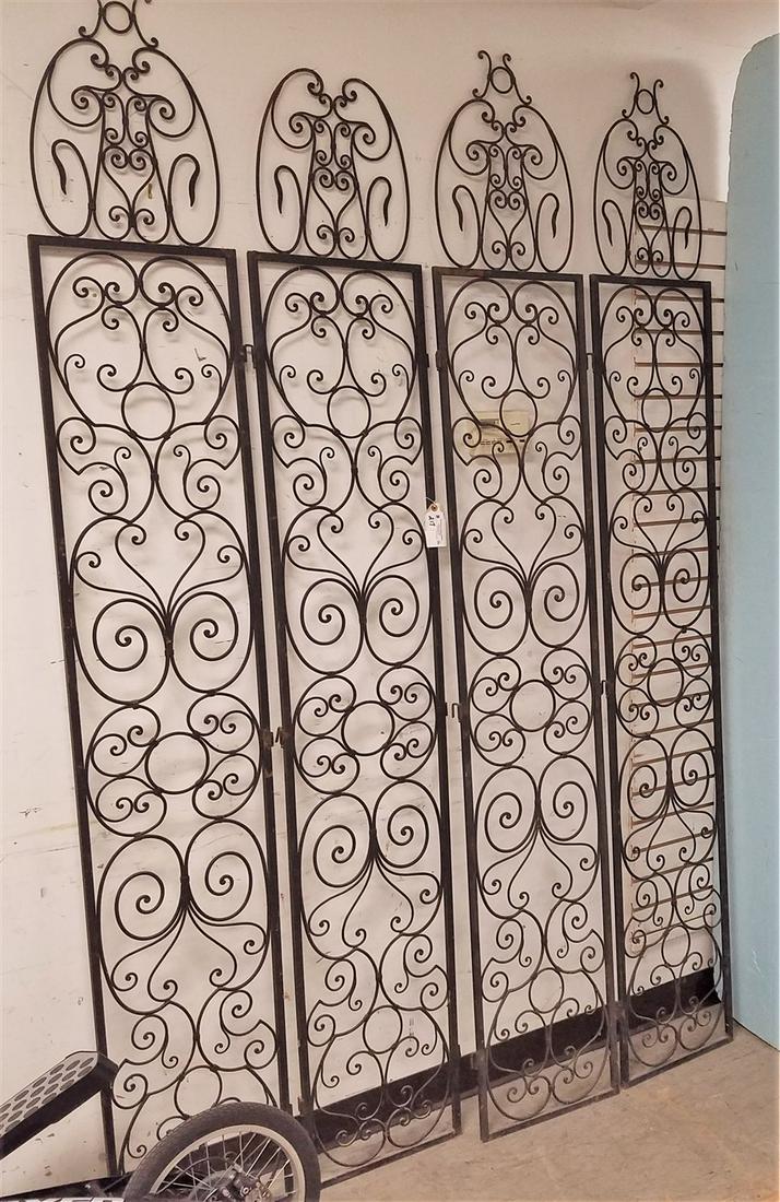 4 PART WROUGHT FOLDING SCREEN, 7'9" X 14" EA. SECTION (1 of 2)