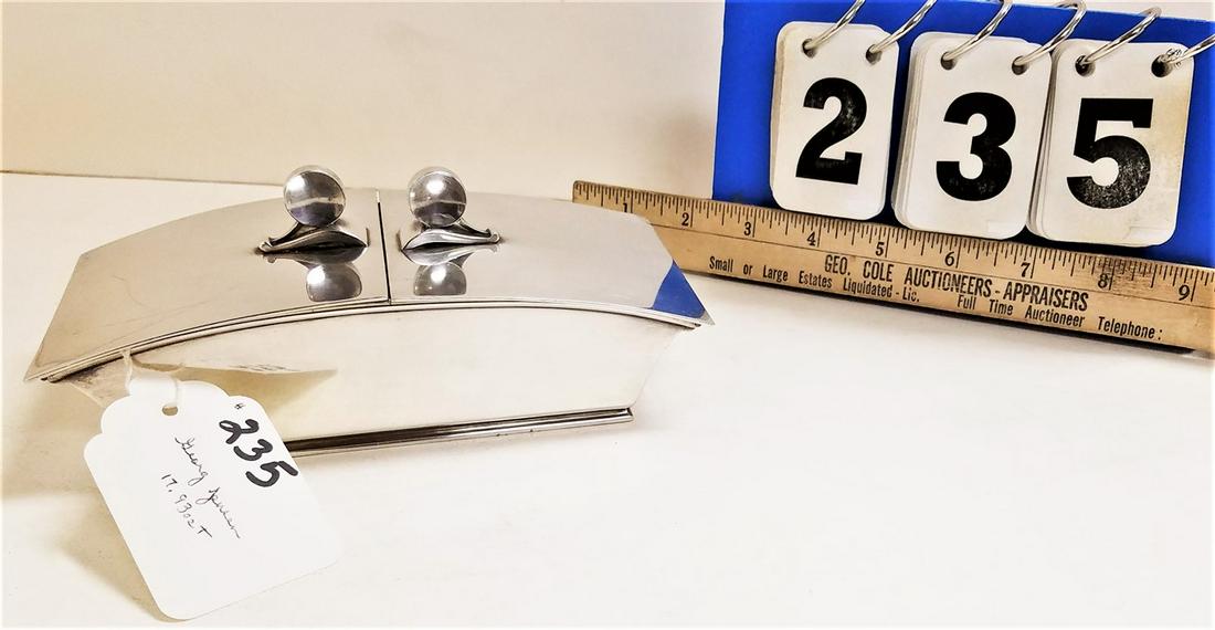 GEORG JENSEN STERLING 2 LIDDED BOX, 17.93 OZT 3"H X (1 of 3)