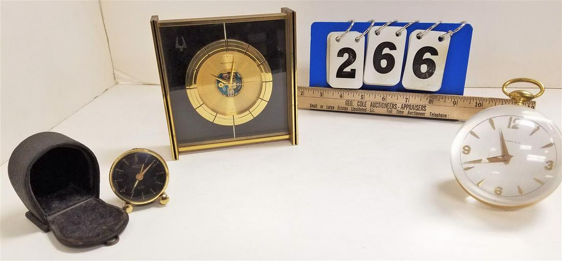 TRAY DRESSER CLOCKS-TIFFANY LUCITE BALL, ACCUTRON (1 of 10)