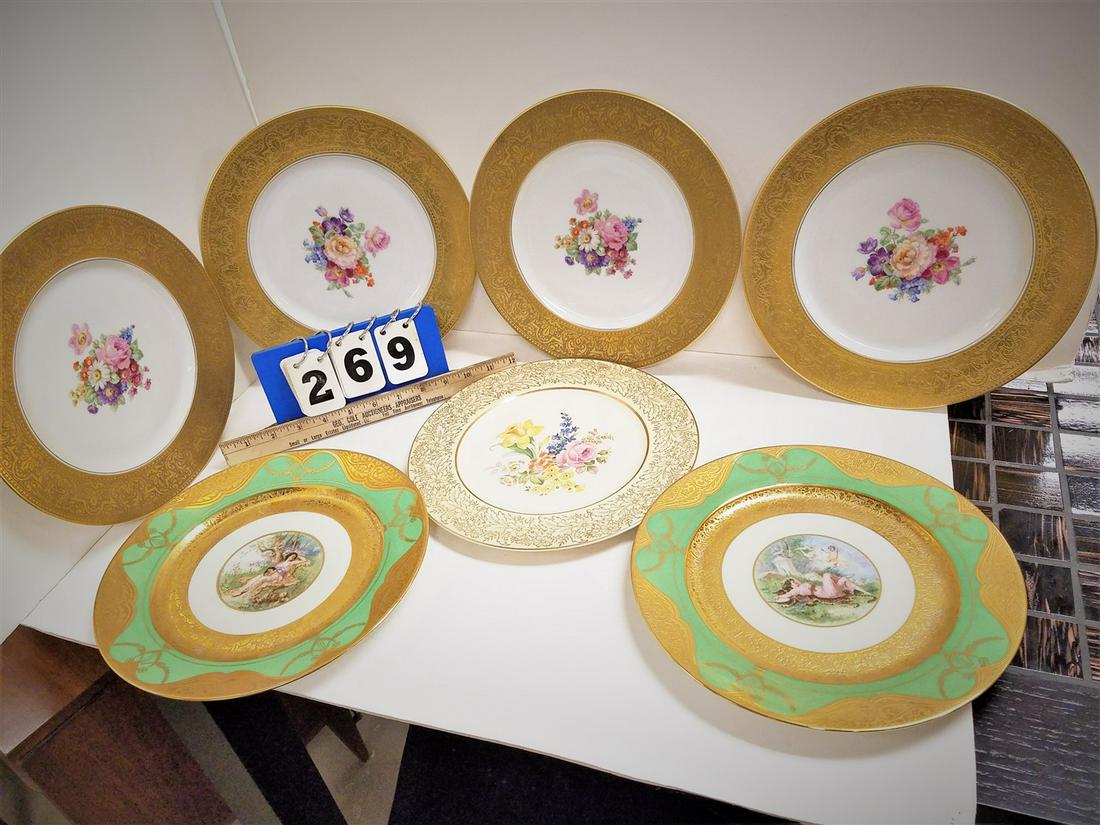 TRAY 4 BAVARIA SERVICE PLATES, 2 LIMOGES SERVICE (1 of 8)