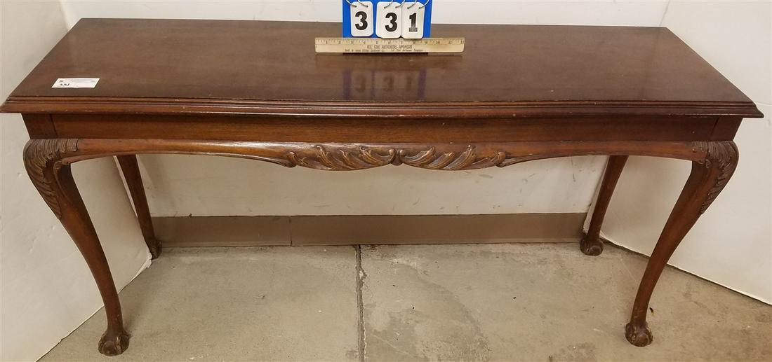 LANE CHIPPENDALE STYLE SOFA TABLE, 26.5"H X 54"W X 17"D (1 of 1)