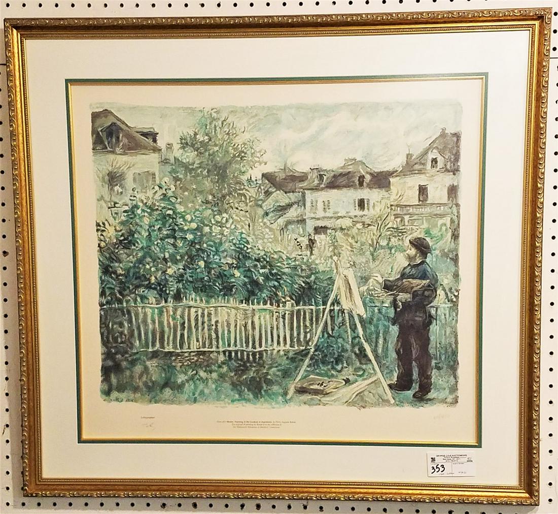 FRAMED LITHO, AFTER MONET, PENCIL SGND. + #'D 60/450, (1 of 1)