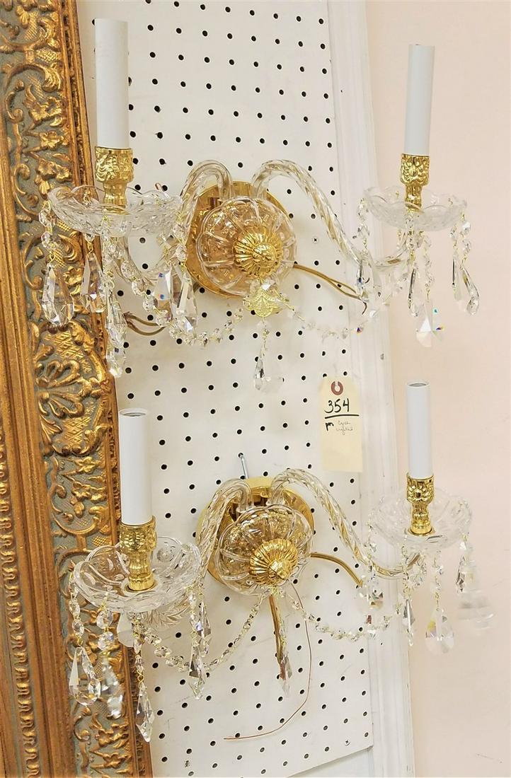 PR. CZECH CRYSTAL SCONCES. 9"H X 14"W (1 of 2)