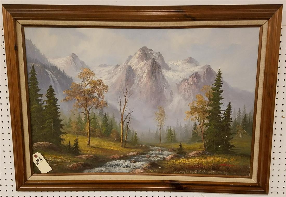 FRAMED O/C LANDSCAPE, SGND. 24" X 36" (1 of 2)
